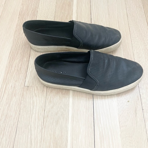 Vince Perforated Leather Blair Sneakers Black Sixe 7 - Picture 3 of 4